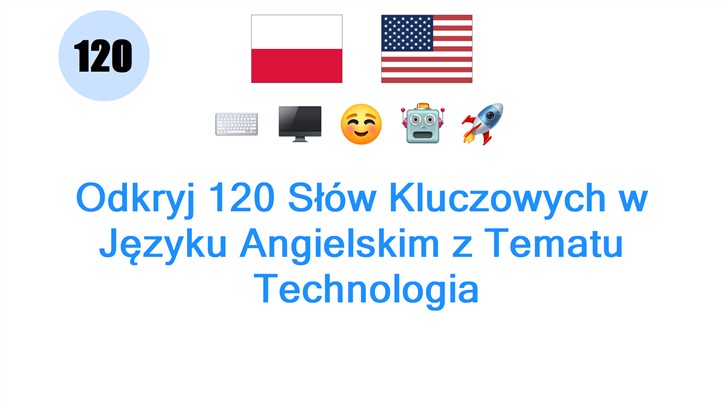 Odkryj 120 Słów Kluczowych w Języku Angielskim z Tematu: Technologia